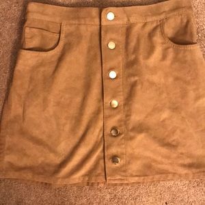 Suede button down brown skirt!!